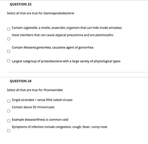 SOLVED QUESTION 23 Select All That Are True For Gammaproteobacteria