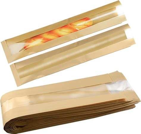 Baguette Bags Pcs Bakery Bags With Window Kraft Paper Bread Bags