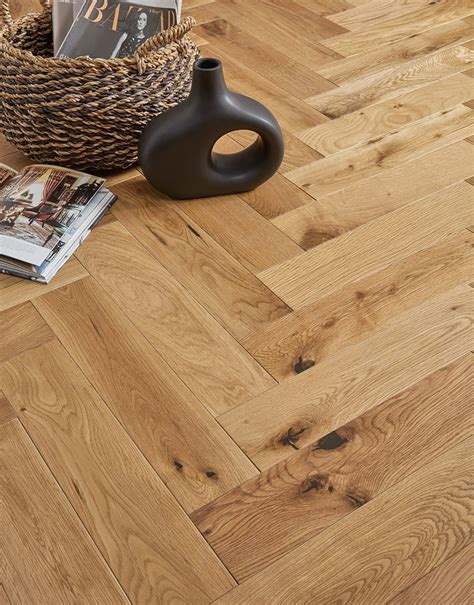 Farmhouse Natural Herringbone Oak Brushed Oiled Engineered Wood