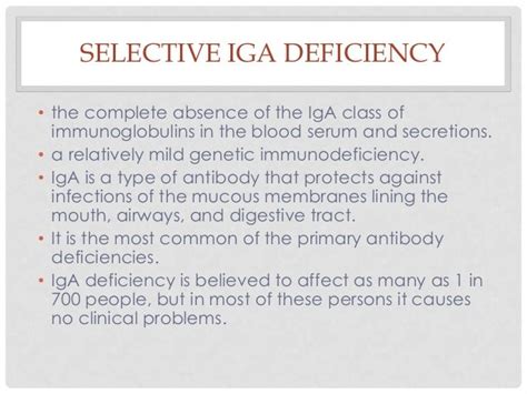 Selective Ig A Deficiency