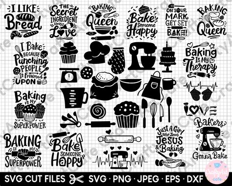 Baking Svg Bundle For Cricut Shirt Baking Clipart Bundle Etsy