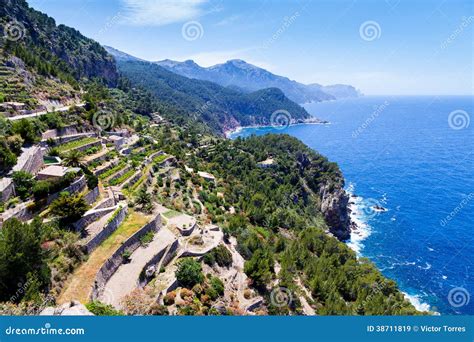 Tramuntana Mountain Range Majorca Stock Image Image Of Nature Water