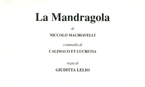 La Mandragola Piccolo Teatro Gianni Salvo