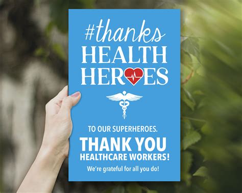 Thank You Healthcare Workers Small Poster to Our Superheroes. We're ...