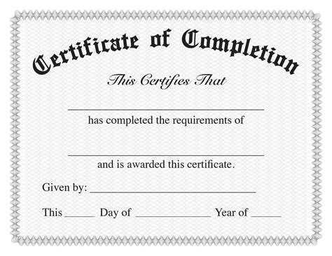 Simple Certificate of Completion - Etsy | Certificate of completion, Certificate templates ...