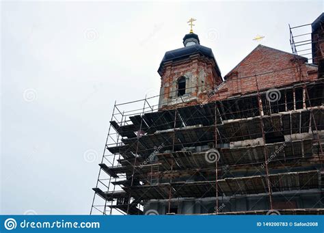 Construcci N De La Iglesia Andamio Reconstrucci N Del Templo Imagen