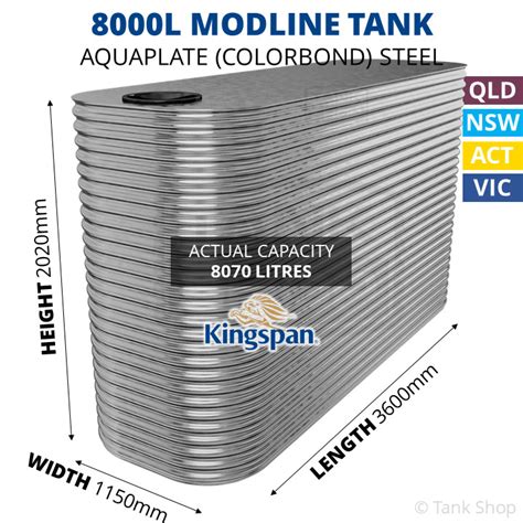 8000 Litre Modline Aquaplate Steel Water Tank 8000l Kingspan Tank 1150x3600x2020mm