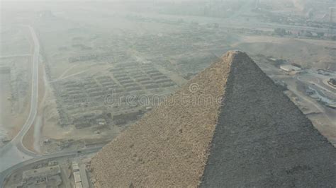 drones showcase stunning aerial views  khufu pyramid  giza