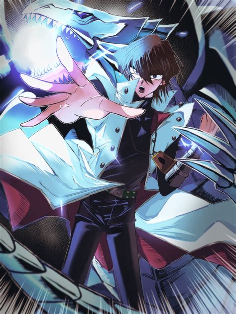 Kaiba Seto Blue Eyes White Dragon And Burst Stream Of Destruction Yu