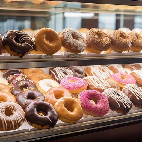 Premium Ai Image Tempting Donut Assortment On A Dessert