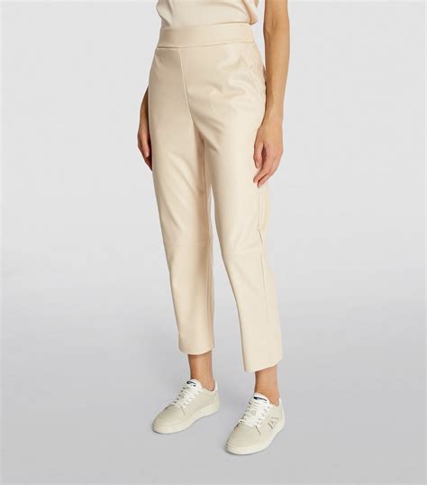 Max Mara Leisure Faux Leather Diomede Cropped Trousers Harrods FR