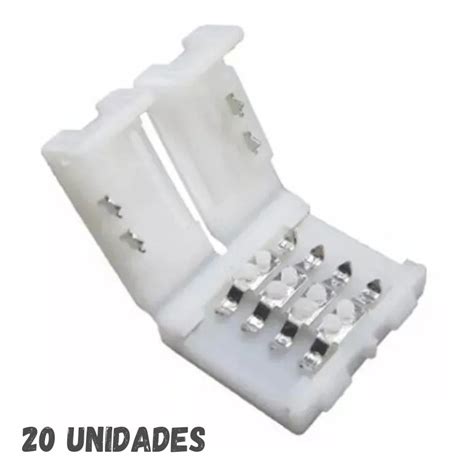 Kit 20 Conector Emenda Rápida 10mm 4 Vias Fita Led Rgb 5050 MercadoLivre