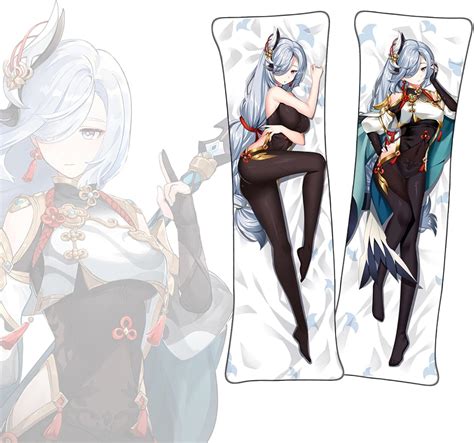 Dakimakura Genshin Impact Shenhe Dakimakura Short Plush Fabric Double