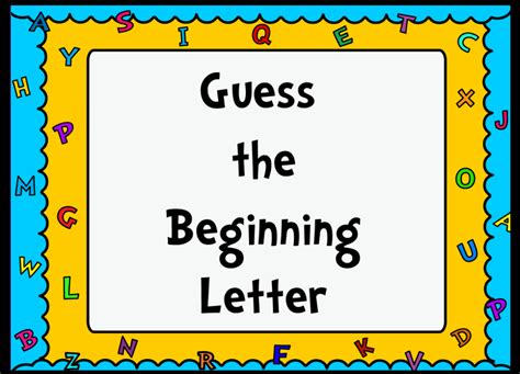 Guess The Beginning Letter Promethean Activinspire Activboard Flipchart