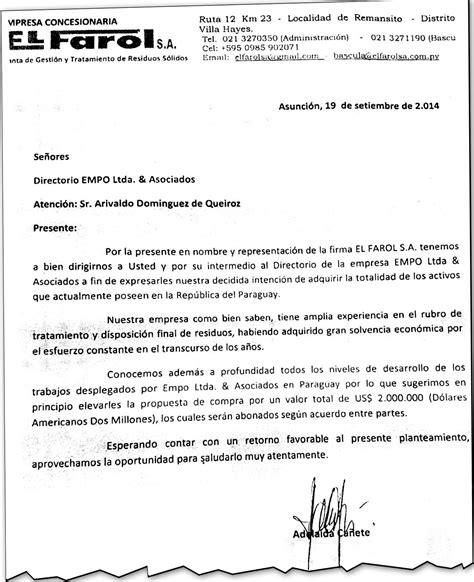 Sint Tico Foto Carta De Presentacion Para Responder A Una Oferta De