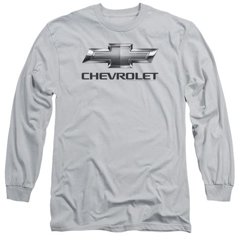 Chevy Long Sleeve Shirt Bow Tie Silver Tee T Shirt Chevy Bow Tie Shirts