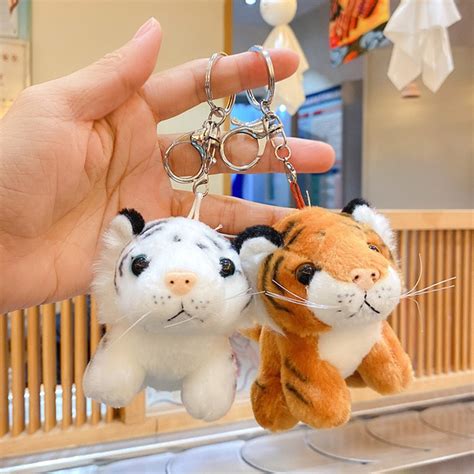 Cute Small Tiger Plush Keyrings 10 CM Charm Hanging Ornament