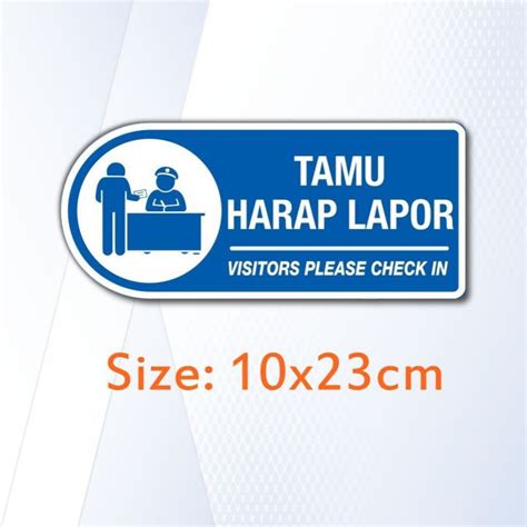 Ds Signage Rambu Tamu Harap Lapor Visitors Please Check In Pvc Tebal