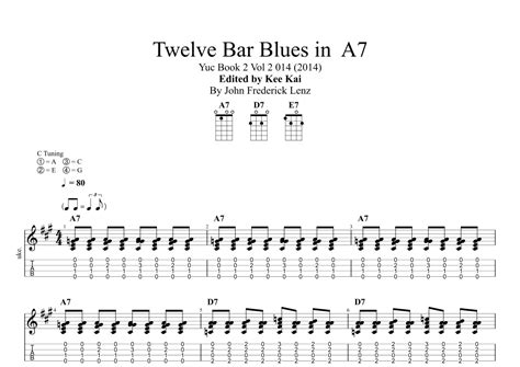 Twelve Bar Blues Arr Kee Kai Sheet Music John Frederick Lenz Ukulele