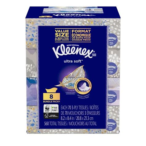 Kleenex Ultra Soft Facial Tissues 8 Bundle The Home Depot Canada