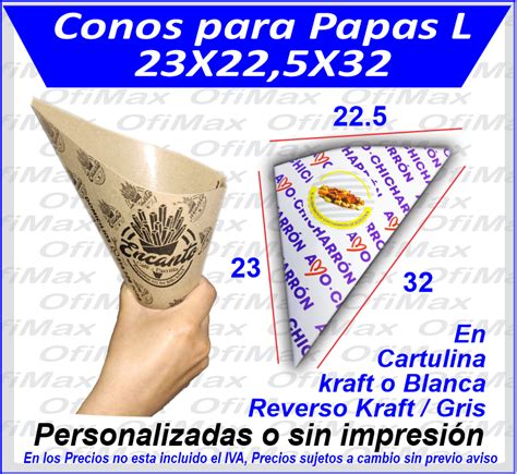 Conos Para PAPAS Fritas Empaques Personalizadas Para Domicilios