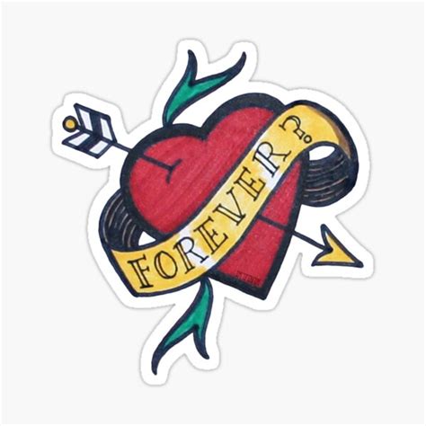 "Forever heart tattoo" Sticker for Sale by emeteneme | Redbubble