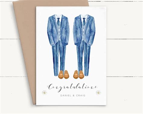 Gay Wedding Card Personalised Wedding Day Card Same Sex Mr Etsy