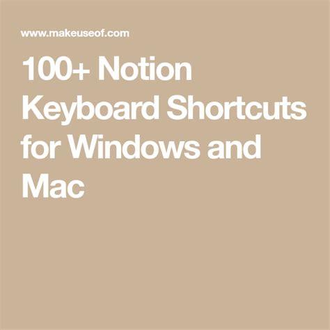 Notion Keyboard Shortcuts For Windows And Mac Artofit