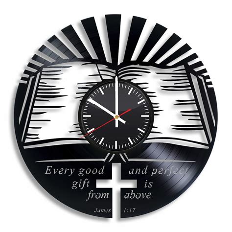 Christian Wall Clock With Bible Verse Every Good T Is From Above