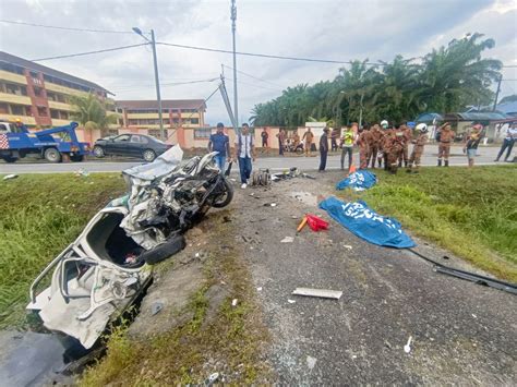 Tiga Maut Dalam Kemalangan Di Hadapan SK Parit Kudus