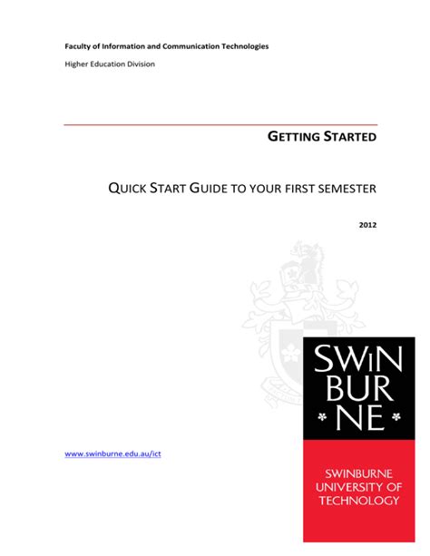 Getting Started Quick Start Guide To Your First Semester