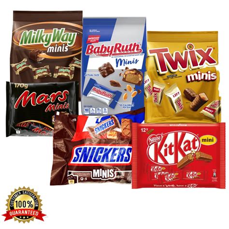 CHOCOLATE MINIS PACK BABYRUTH KITKAT MILKYWAY MARS SNICKERS TWIX CRUNCH