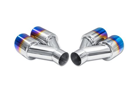 Street Style Ss208bf Blue Flame Double Wall Dual Exhaust Tips 35