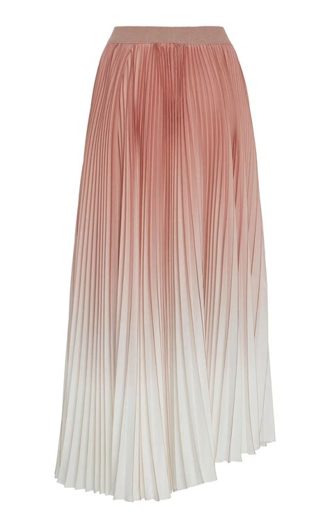 Agnona Ombre Pleated Midi Skirt In Pink Lyst