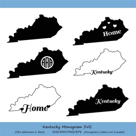 Kentucky Svg Cut Files Kentucky Monogram Svg Kentucky Svg Etsy