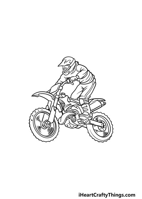 Dirt Bike Drawing How To Draw A Dirt Bike Step By Step