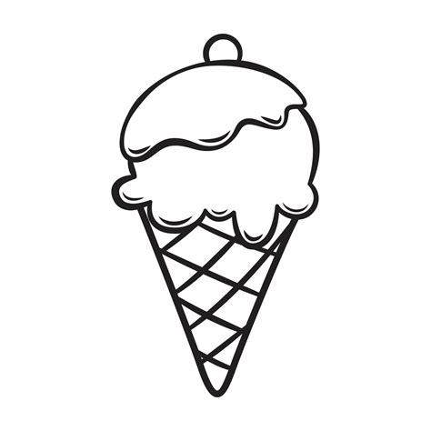 Black Line Ice Cream Drawing Vector Art At Vecteezy