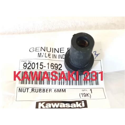 Nut Rubber NUT 6MM WELL NUT Genuine Parts Kawasaki 92015 1692 Original