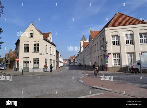 Bruges Street Scene Stock Photo Alamy
