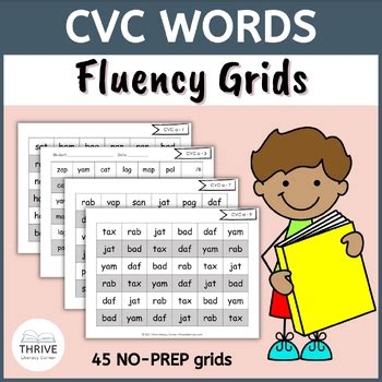 Fluency Grids Cvc Words By Thrive Literacy Corner Tpt