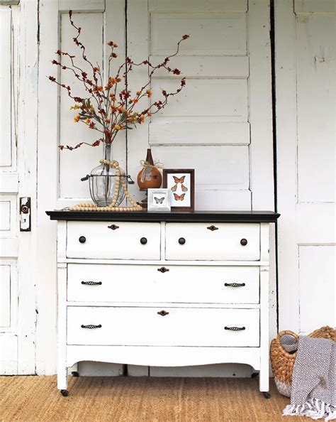 Antique White Dresser With Dark Chocolate Top General Finishes Design Center