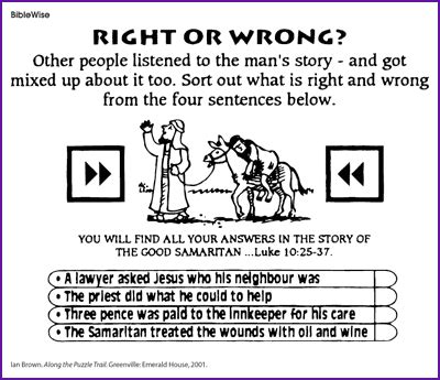 What’s Right or Wrong (Good Samaritan) - Kids Korner - BibleWise