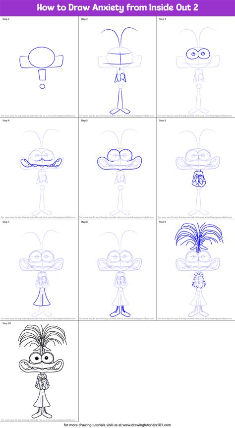 How To Draw Anxiety From Inside Out 2 Inside Out 2 Step By Step