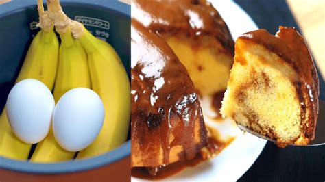 Upside Down Banana Cake No Oven How To Make Rice Cooker Cake Caramel Banana Cake Youtube