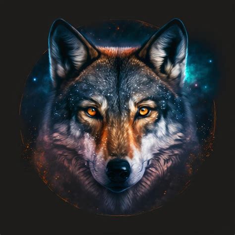 Ilustraci N Vectorial De La Vista Frontal De Una Cabeza De Lobo Un