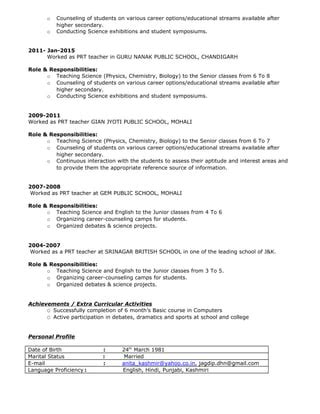 Anita Resume Updated Pdf