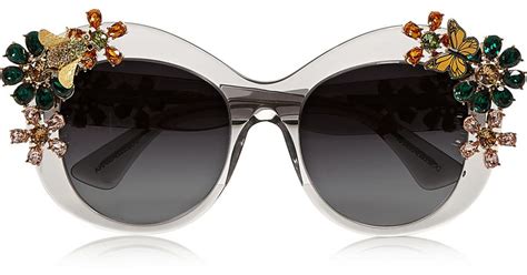 Dolce And Gabbana Swarovski Crystal Embellished Square Frame Acetate