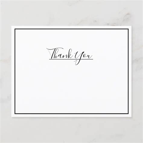 Elegant Modern Wedding Thank You Postcard Zazzle