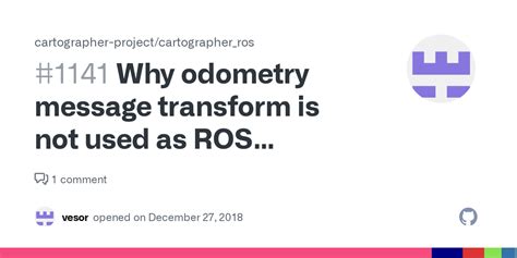 Why Odometry Message Transform Is Not Used As Ros Document Issue