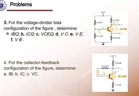 Solved For The Voltage Divider Bias Configuration Of The Figure Determine A Ibq B Icq C